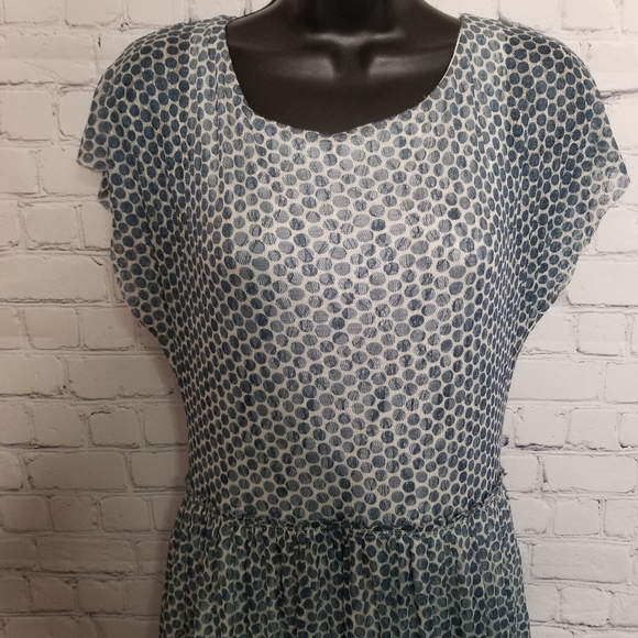 Anthropologie Weston Wear Frothed Small dot fit and flare Mini dress Size Medium - Picture 5 of 10